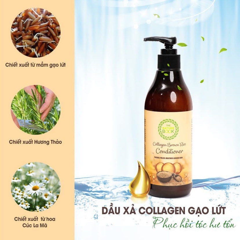 [CHÍNH HÃNG THE NATURE BOOK] DẦU XẢ DƯỠNG TÓC COLLAGEN GẠO LỨT – DẦU XẢ COLLAGEN BROWN RICE CONDITIONER