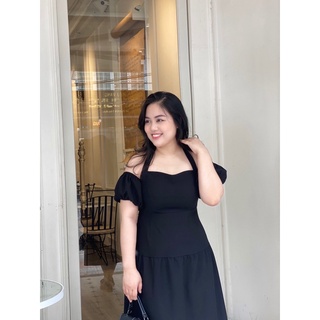Đầm Bigsize, Đầm cổ yếm phối tay bồng