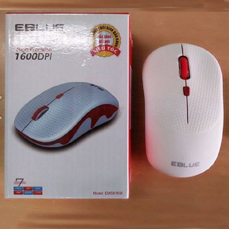 Chuột không dây E-Blue EMS816 I I Màu Trắng I Wireless Mouse EBlue EMS816 White