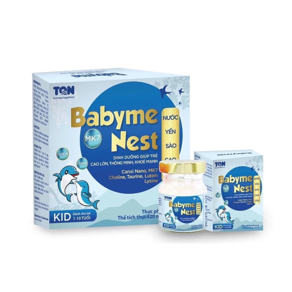 Nước Yến Sào Cao Cấp BaByme Nest - Nước Yến Dành Cho Trẻ từ 1 tuổi Hộp  6 lọ x 70ml