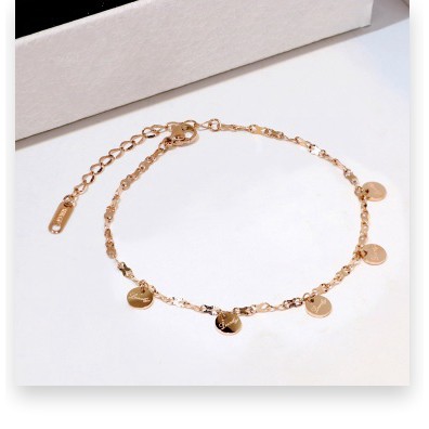 Lắc chân titan dây dẹp thẻ tròn lucky H14-111 TT4931 - CAM KẾT KHÔNG GỈ, KHÔNG BAY MÀU - BẢO HÀNH 12 THÁNG