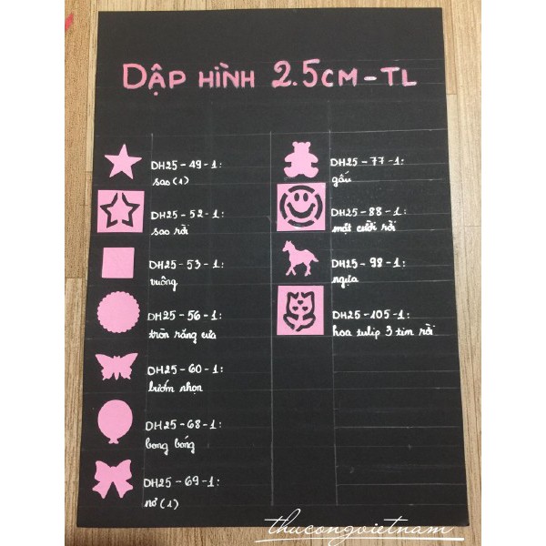 DH25-46-1 Dập hình trợ lực trái tim 2.5cm