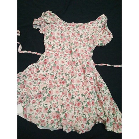 Váy đầm dáng xòe hoa nhí Boutique cổ áo rộng khoe xương quai xanh siêu xinh nhen $.$