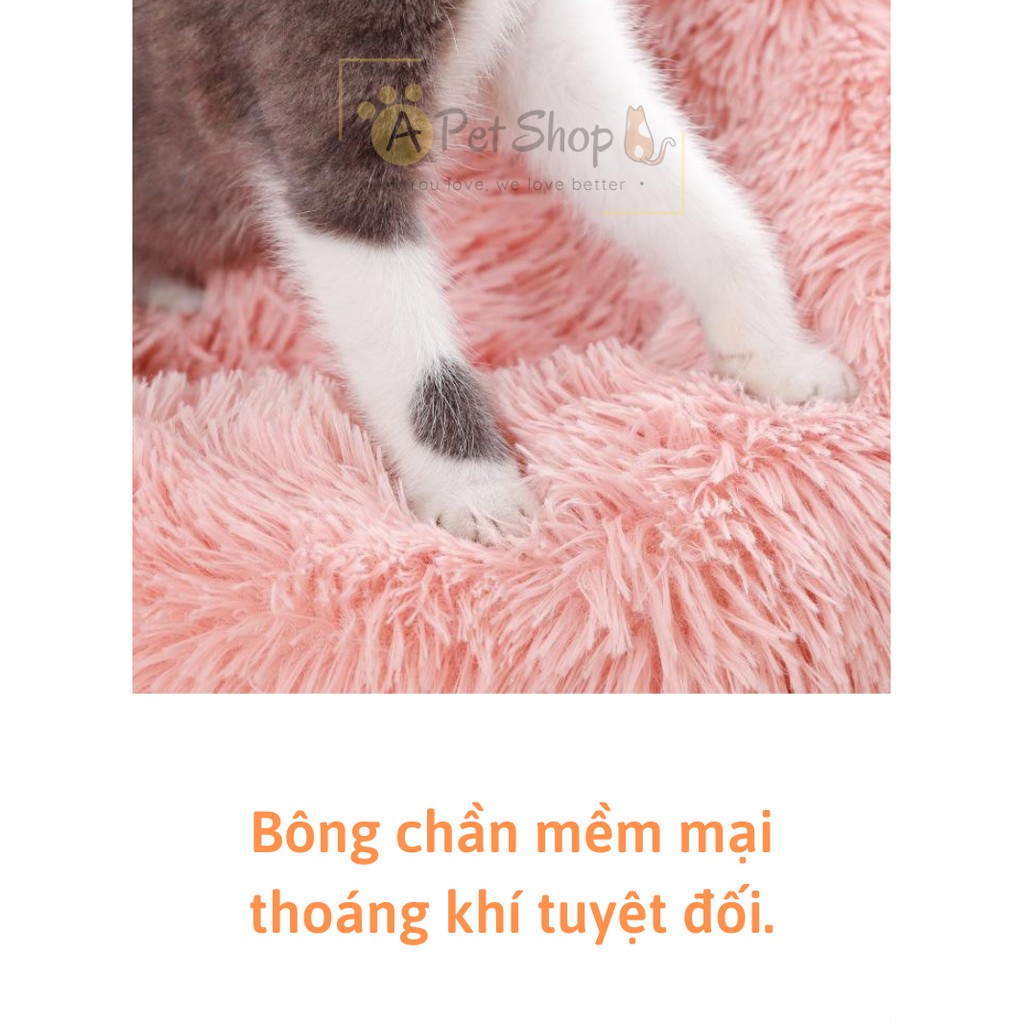 [Có Clip] Giường, nệm, ổ nằm cho chó mèo - đệm lông tròn mềm mịn cho chó mèo a pet shop