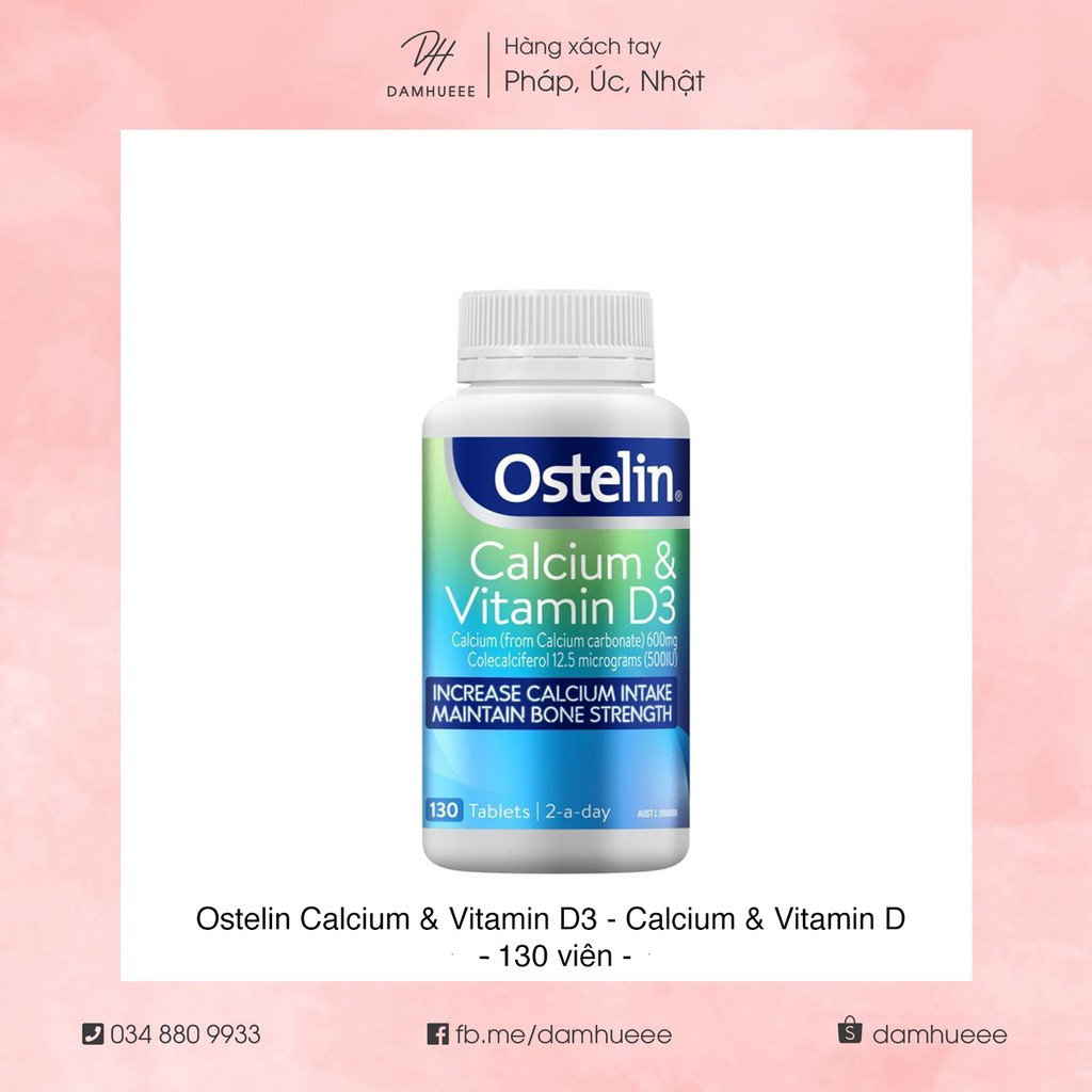 Canxi vitamin D3 Ostelin Úc 130v