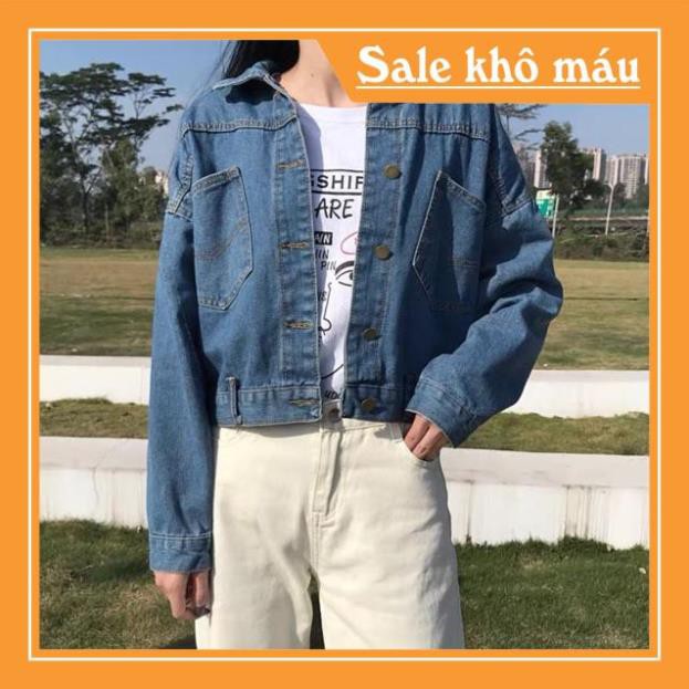 HOT Khoác kaki jacket croptop jeans kaki dày đẹp- hình thật chính chủ