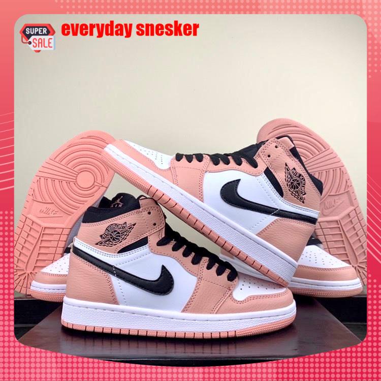 Giày Thể Thao Jordan Hồng Phấn Cổ Cao Nữ, Giày JD1 Hight Pink Quartz Thời Trang Phối Đồ Đẹp Full Box Bill