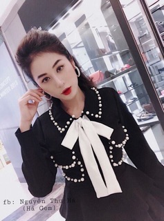 🌸 Set áo peplum + cv đính ngọc