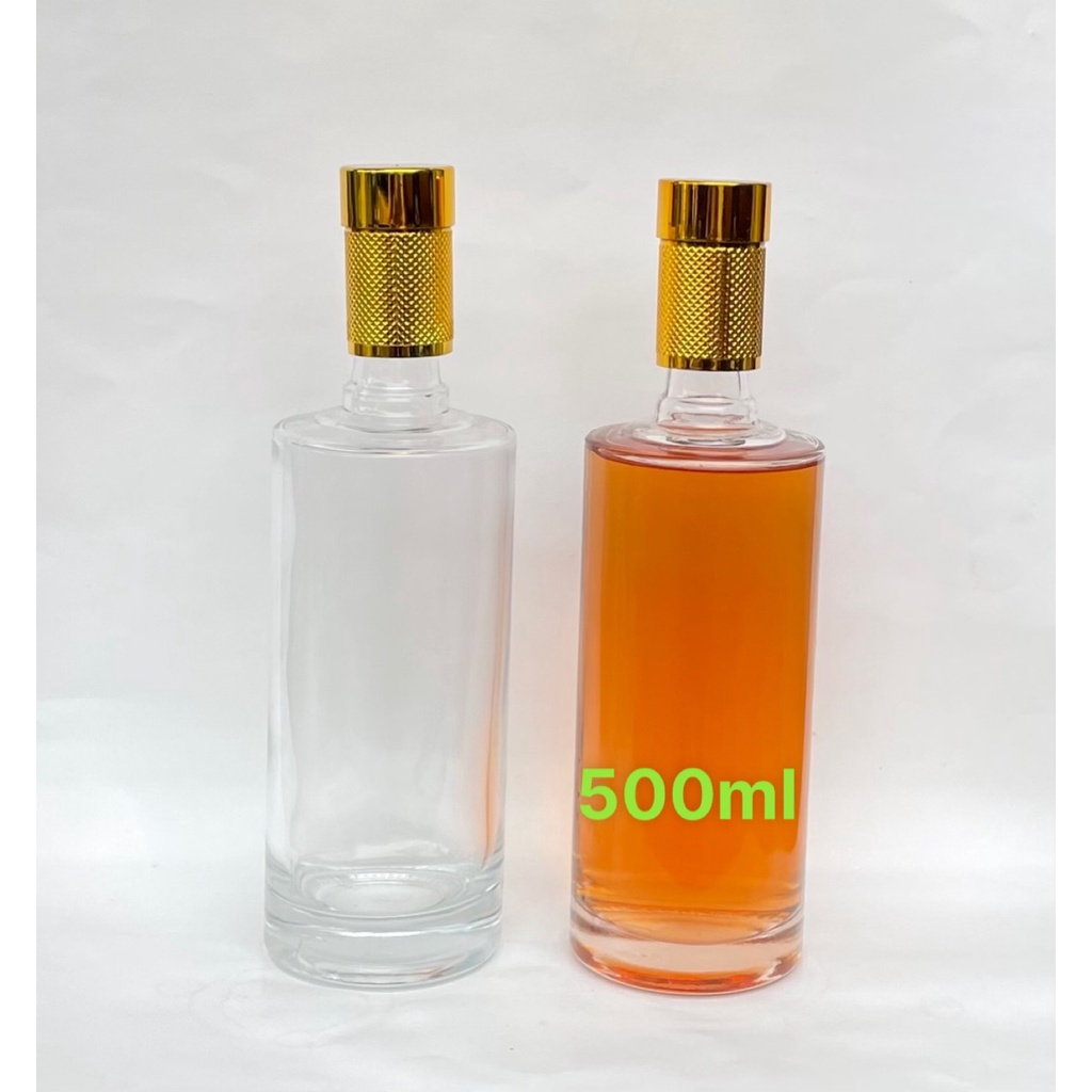 Chai thủy tinh đựng rượu trụ tròn 500ml