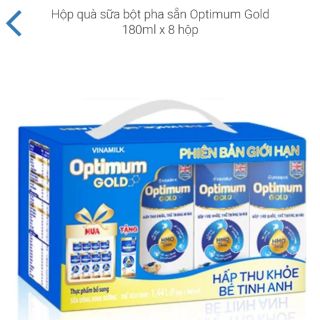 (hana) (echi) Hộp quà sữa bột pha sẵn Optimum Gold 180ml x 8 hộp