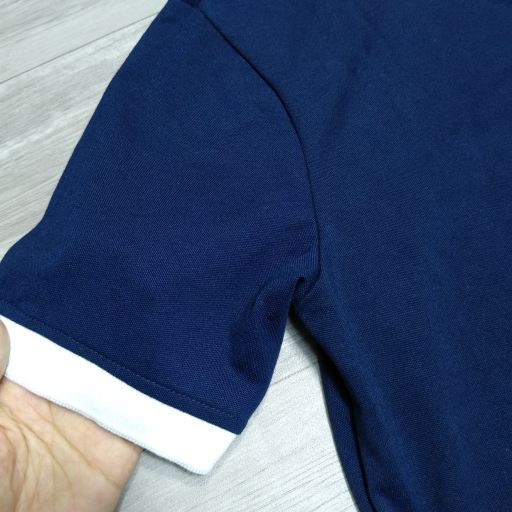 Áo Polo nam màu xanh than vải cá sấu