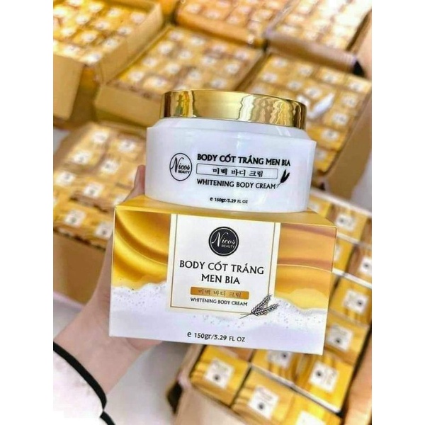 Kem body cốt trắng men bia