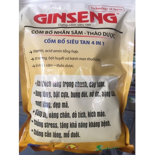 GINSENG  cốm cho gà siêu tan nhân sâm thảo dược