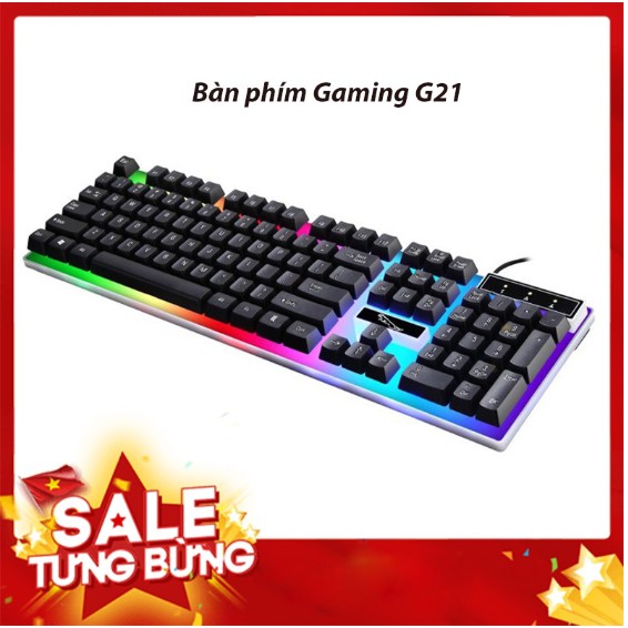 [Mã ELFS20 giảm 20k] [RẺ VÔ ĐỊCH] Bàn phím giả cơ GAMING G21 PRO 2019 đèn LED 7 màu độc đáo