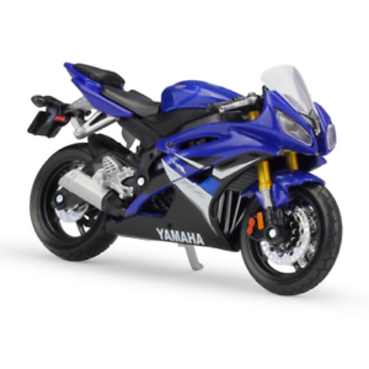 Xe Mô Hình Moto Yamaha YZF-R6 Tỉ Lệ 1:32 - Trắng Xanh (Vỉ Không Đế) – 8885X