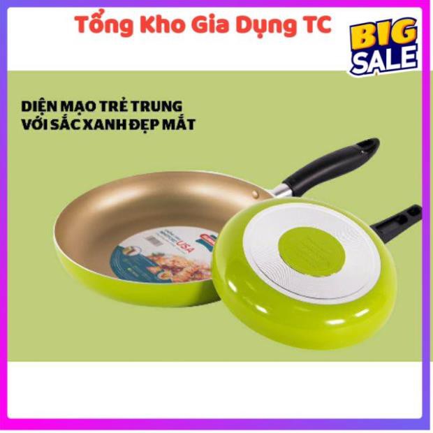 Chảo chống dính 3 lớp lòng vàng Sunhouse Size 18,24 dùng bếp gas, bếp hồng ngoại