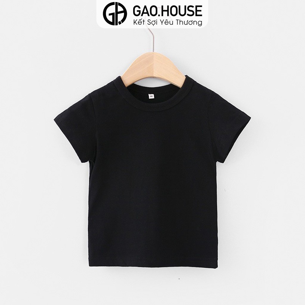 Áo thun trẻ em Gạo House cotton 4 chiều cổ tròn cộc tay dáng basic - Không in hình