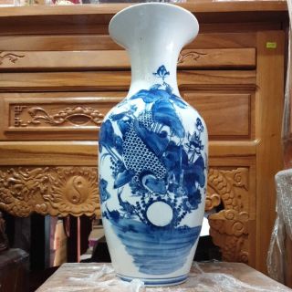 Lộc bình cá chép sứ bát tràng cao 44,5cm