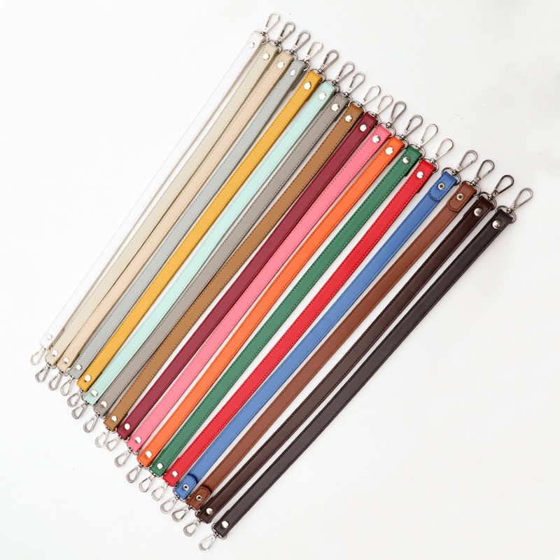 Dây Đeo Túi Xách Thay Thế Bằng Da PU Nhân Tạo Ngắn 60cm Màu Trơn