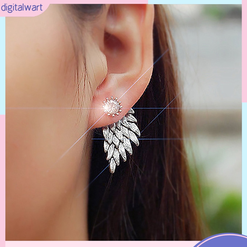 Dg✌❤ 1 Cặp Bông Tai Hợp Kim Hình Đôi Cánh Thiên Thần Đính Đá Thời Trang Giáng Sinh Dành Cho Nữ