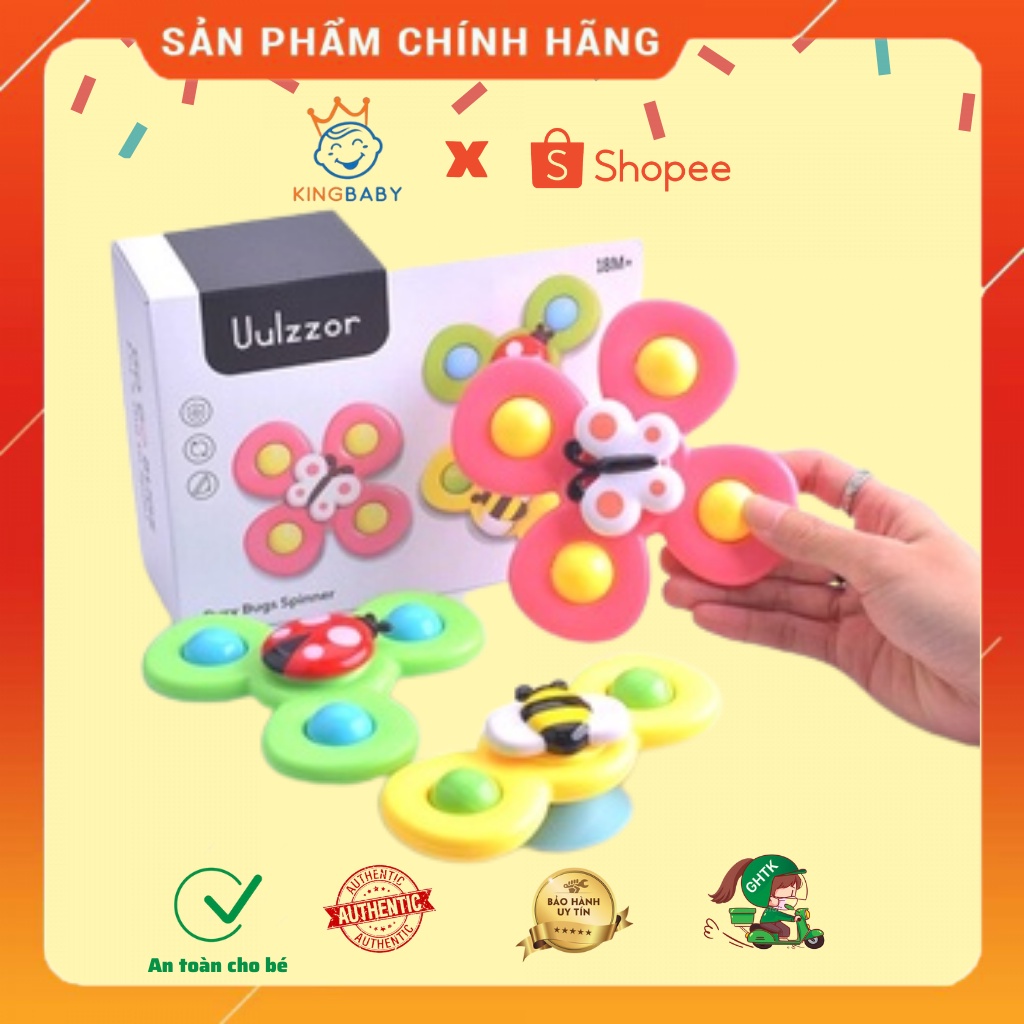 Con quay spinner 3 cánh cho bé cao cấp hộp 3 cái, con quay hình bướm, ong, cánh cam, đồ chơi cho bé, đồ chơi trẻ em