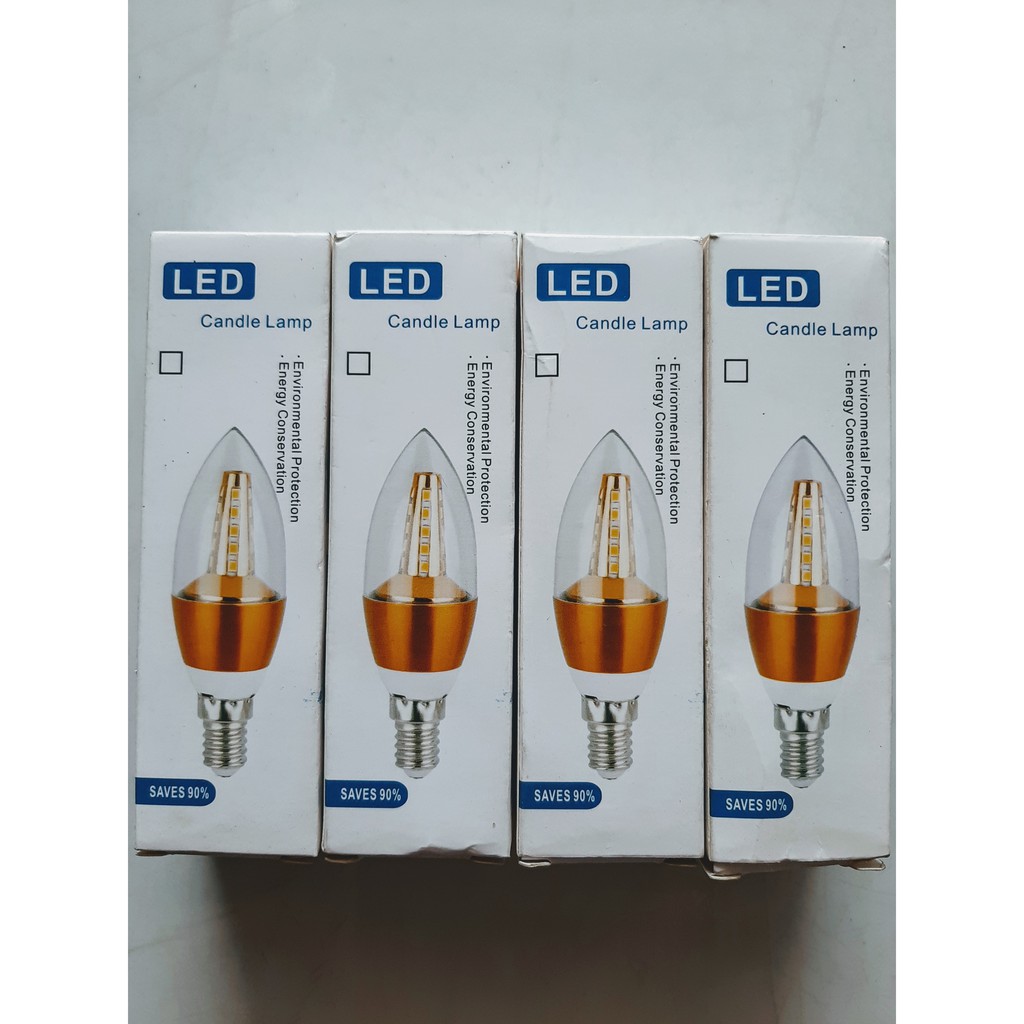 Bộ 5 đèn Led nến quả nhót đuôi E27 sáng vàng thông dụng