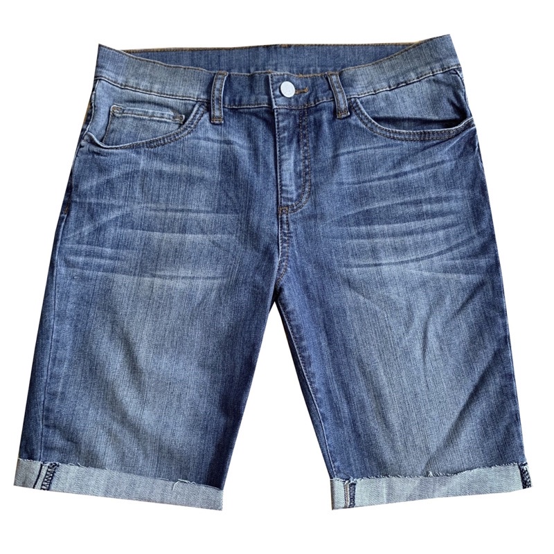 Quần Short Jeans Bò INDIKON Gập Gấu Hàng Xuất Xịn Cao Cấp Chất Mịn Đẹp Size 27 Xanh Nhạt