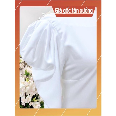 [Hàng Chất Lượng] (Ảnh Thật) Áo Lụa Tay Phồng Vai Đính Châu | BigBuy360 - bigbuy360.vn