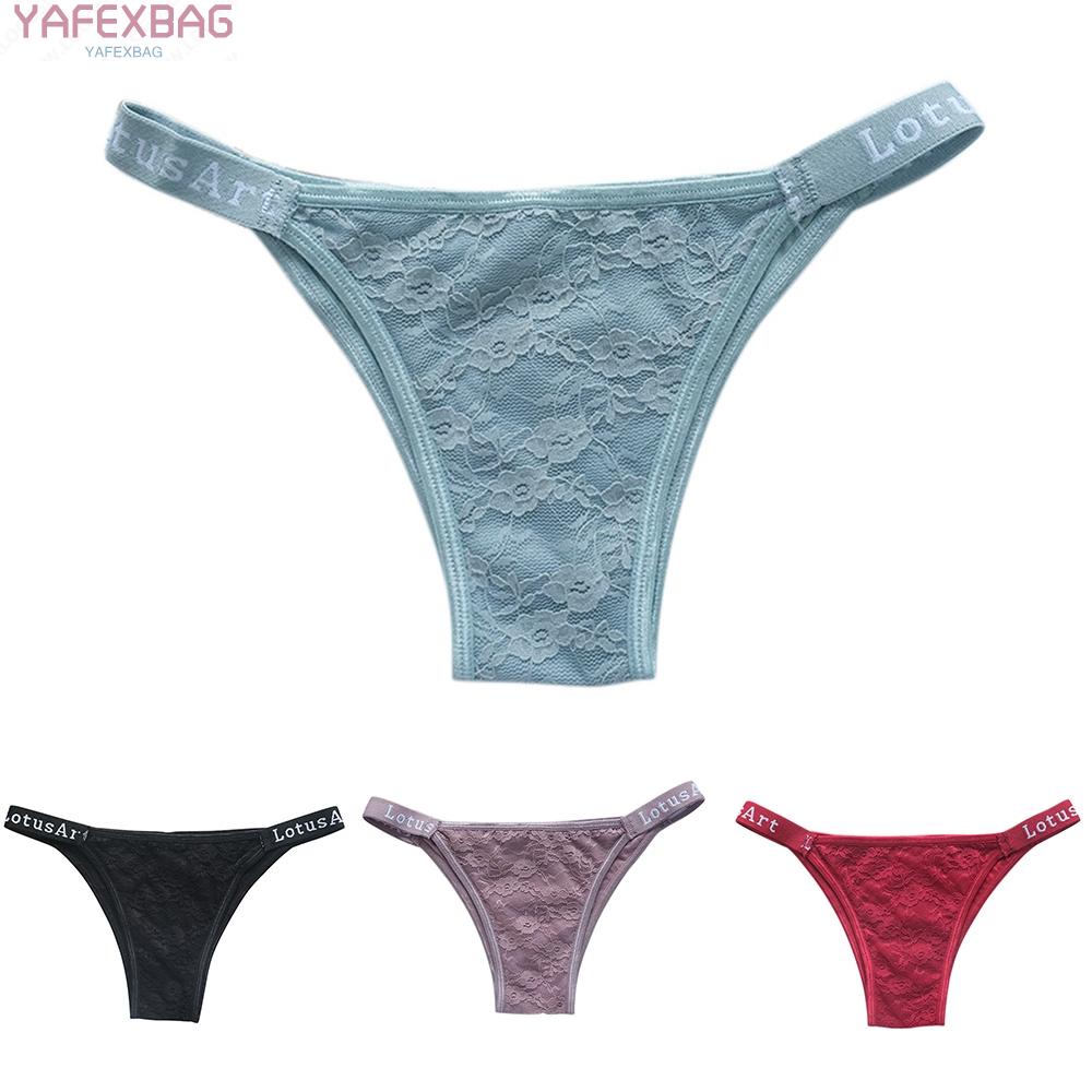 Women Underwear Intimate Lace Low Waist Low-rise M L XL Briefs Floral Lace