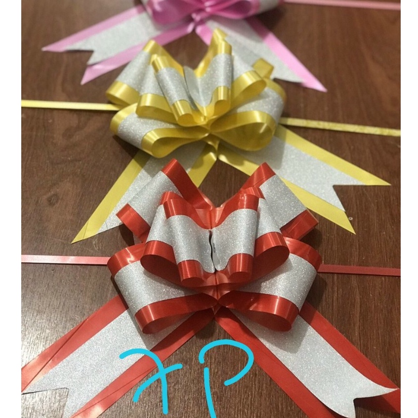 Nơ rút kim tuyến bản to 6.5cm gói hoa và quà trang trí