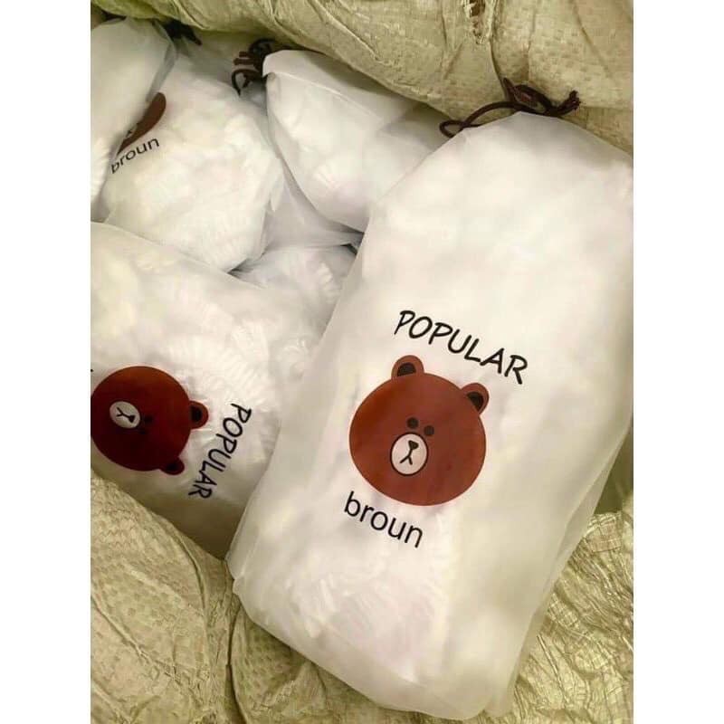Màng bọc thực phẩm 100 cái túi zíp đựng thực phẩm-Túi gấu popular broun co giãn chất lượng cao