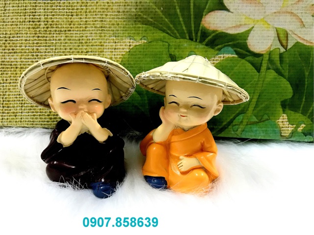 Bộ 4 tượng chú tiểu Tứ Không đội Nón Lá Việt Nam ( Hình Thật -Video Thật) | BigBuy360 - bigbuy360.vn