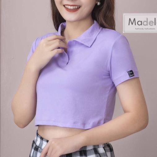 Áo croptop polo tay ngắn có cổ,  Croptop nữ kiểu cổ đức ngắn tay HOT TREND nhiều màu - ACTN01 | WebRaoVat - webraovat.net.vn