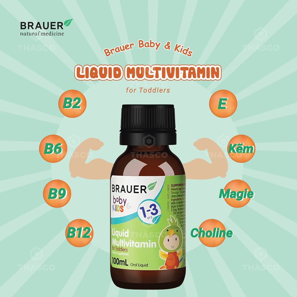 Siro bổ sung vitamin tổng hợp Brauer Úc cho trẻ 1 - 3 tuổi