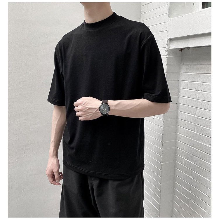 Áo Thun Nam cổ 3cm vải Cotton cao cấp, Áo Phông Nam Nữ dáng Unisex đẹp