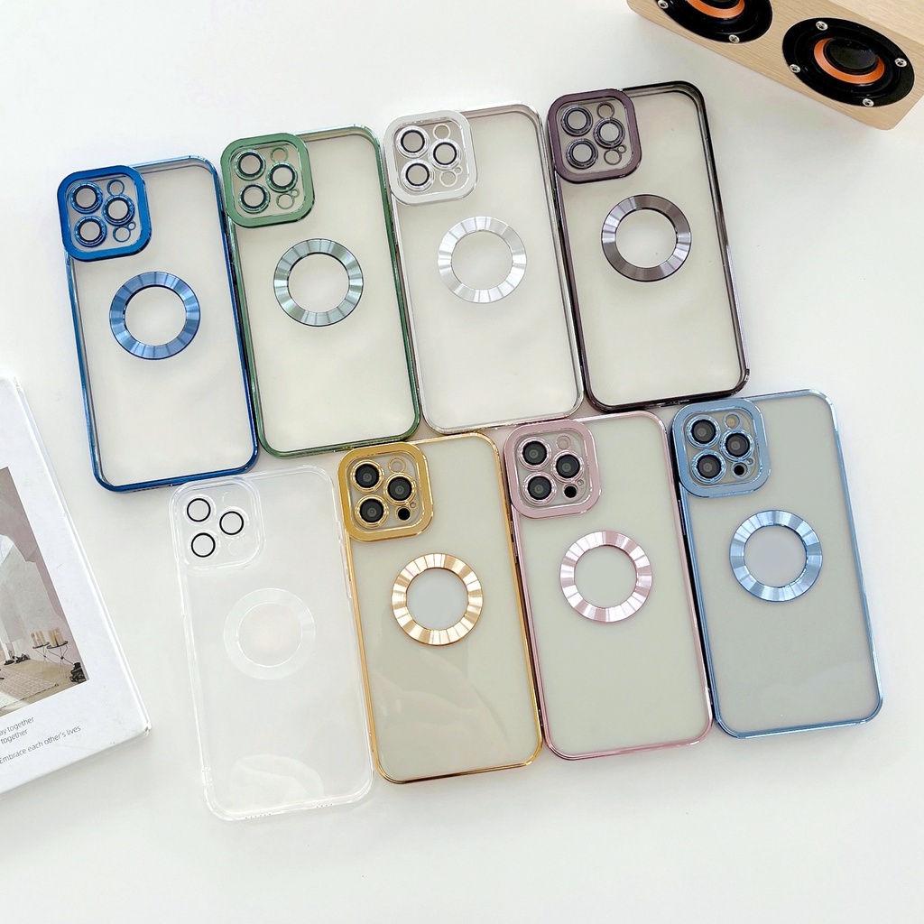Ốp Lưng điện thoại iphone hở táo viền vuông mạ màu kính bảo về camera cho ip 7plus 8plus X Xsmax 11 12 13 14 pro max