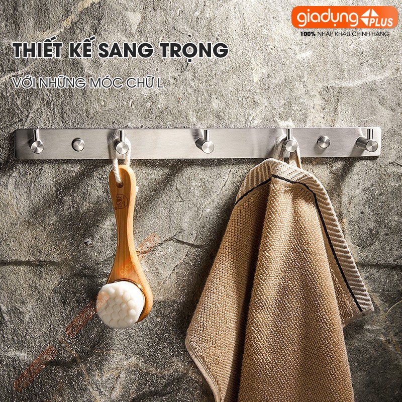 Móc treo quần áo dán tường, móc treo khăn nhà tắm inox 304 chống gỉ, chịu lực tốt không cần khoan tường LAZYDO