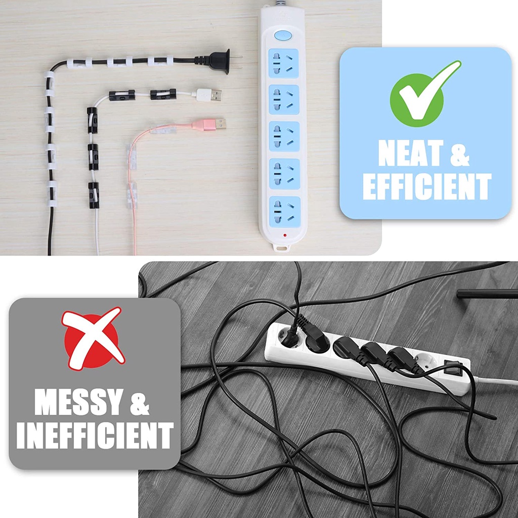 Set 20 phụ kiện cố định dây cáp sắp xếp gọn gàng tiện lợi