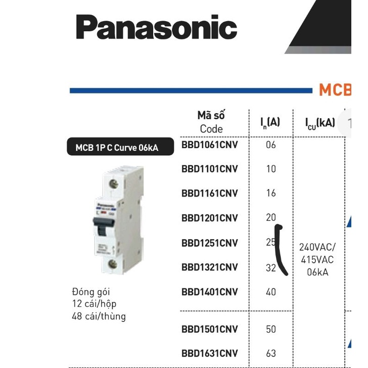 CB tép, MCB 1 tép Panasonic