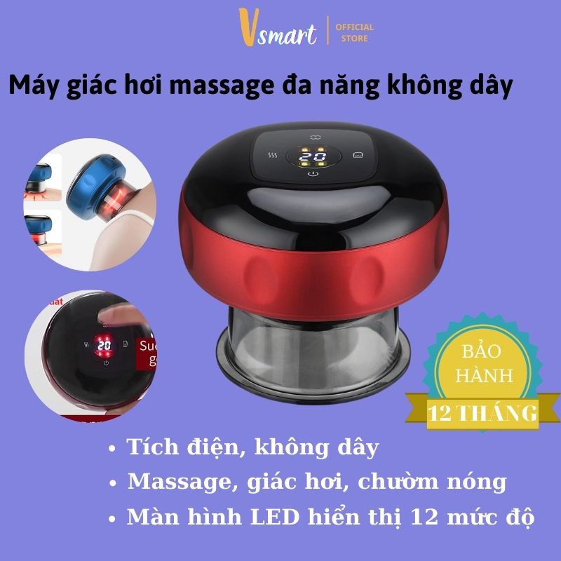 Máy massage cầm tay giác hơi cạo gió A23 không dùng lửa - Bộ giác hơi hút chân không không dây