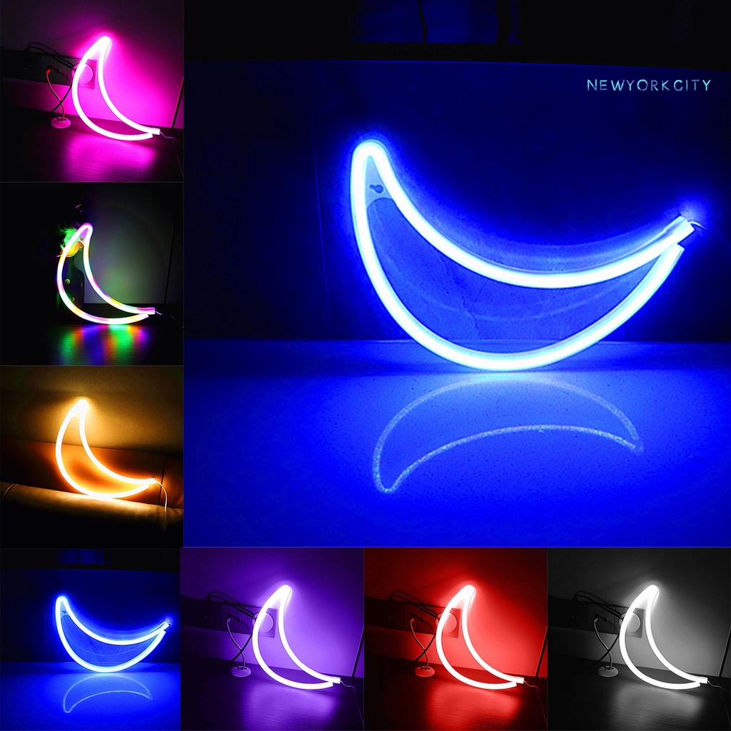 Đèn LED Neon Hình Mặt Trăng / Cầu Vồng / Hoạt Động Bằng Pin Cổng USB Trang Trí Phòng
