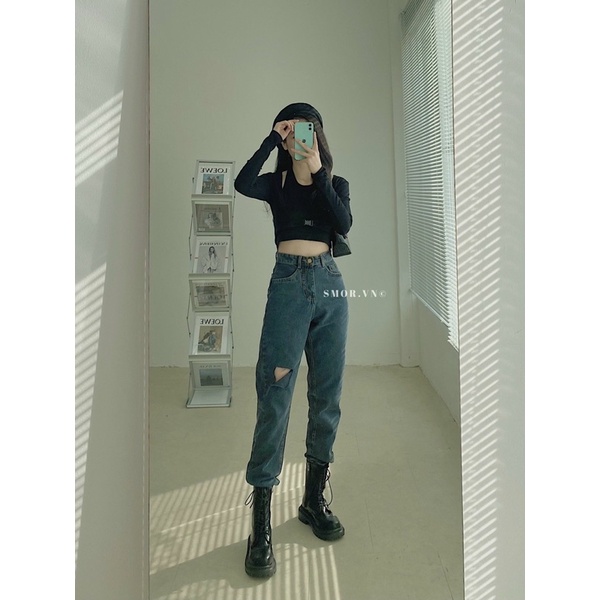 [ẢNH THẬT ĐỘC QUYỀN SMOR.VN] Quần baggy jeans rách gối 125