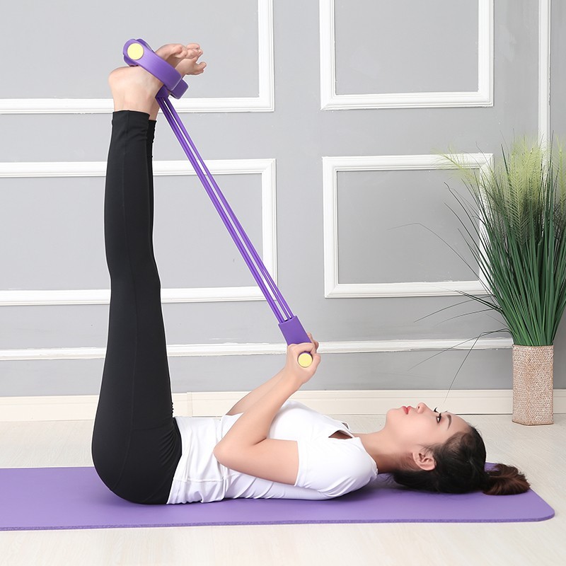 Dây Đàn Hồi Tập Yoga Pilates (Có Bàn Đạp) - Kích Thước 45 x 25 cm - Giao màu ngẫu nhiên