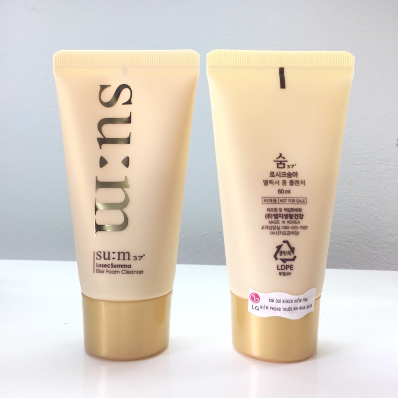 Sữa rửa mặt chiết xuất vàng 24k Sum37 tái sinh da chống hóa Su:m37 Losec Summa Elixir Foam Cleanser 60ml
