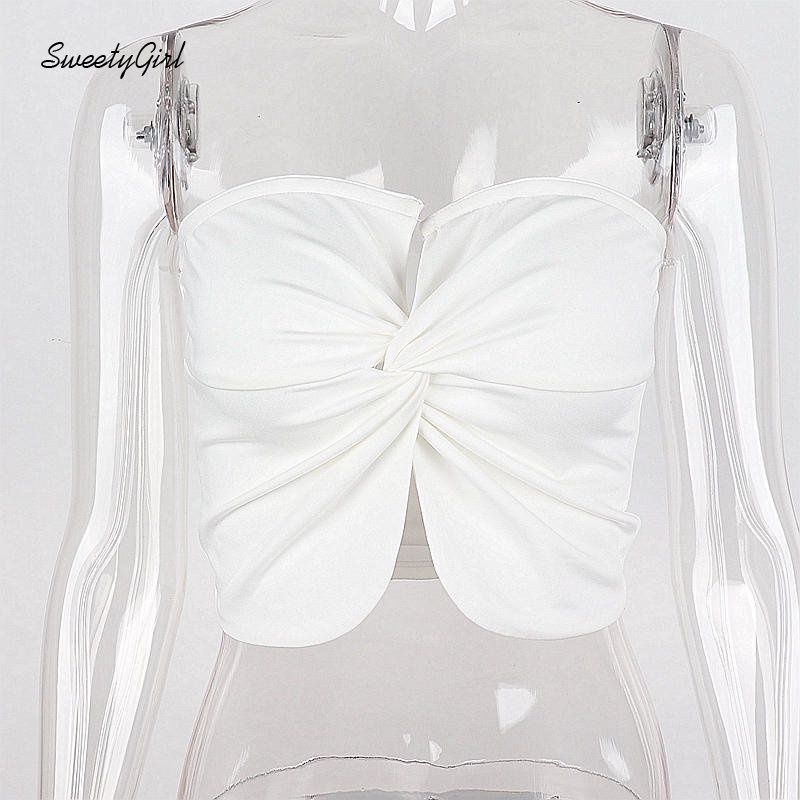 Áo Ống Ôm Màu Đen Trơn Đính Nơ Quyến Rũ Thời Trang 2022 Cho Nữ