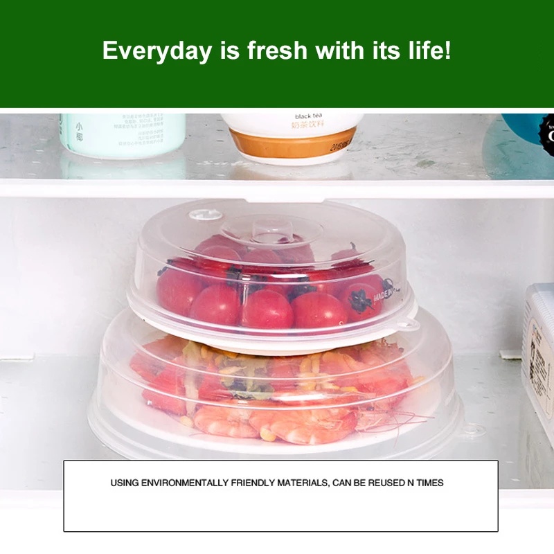 1 Nắp Đậy Bảo Quản Thực Phẩm Tươi Trong Suốt Bằng Nhựa Cho Tủ Lạnh