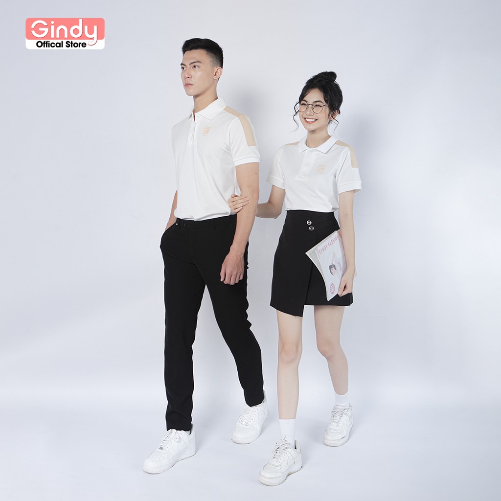 Áo thun phông polo GINDY cổ bẻ nam nữ thời trang unisex basic tay ngắn chất cotton thoáng mát A7114-A7113