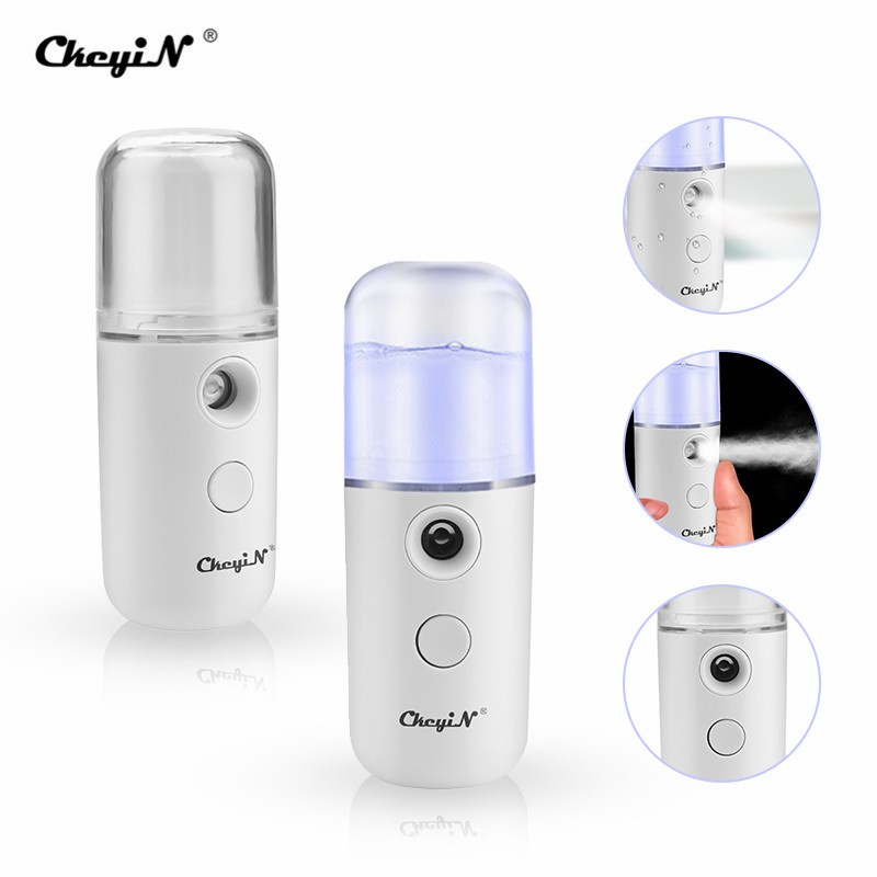 Máy phun sương Nano CkeyiN dưỡng ẩm da mặt 30ml kèm cáp sạc USB