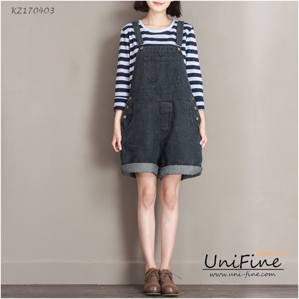 Quần short yếm jean nữ dễ thương có big size cho người hơn 60 , 70 , 80kg - KZ170403 | BigBuy360 - bigbuy360.vn