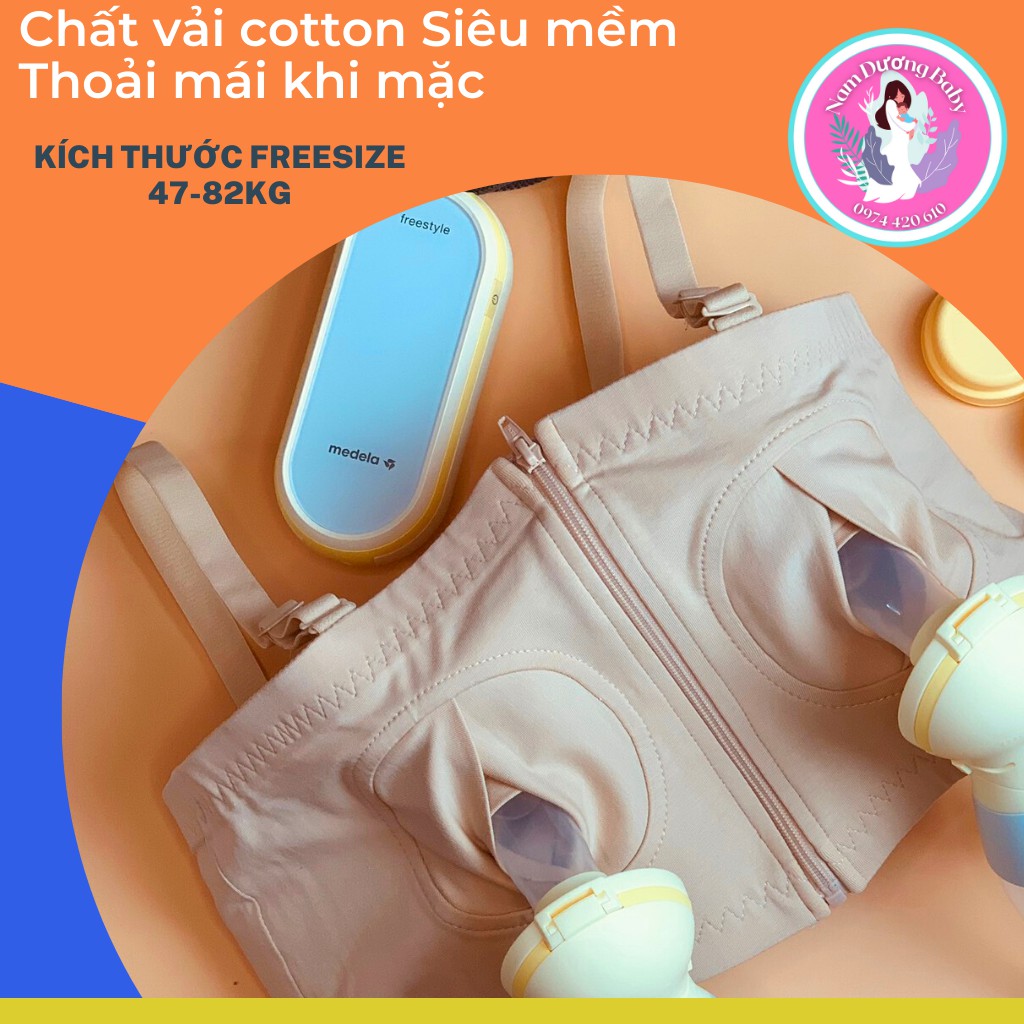 Áo hút sữa rảnh tay Namduongbaby FREESIZE CAO CẤP NHẬP MỸ dùng cho Máy hút sữa điện đôi Medela, Avent, Unimom, Spectra..